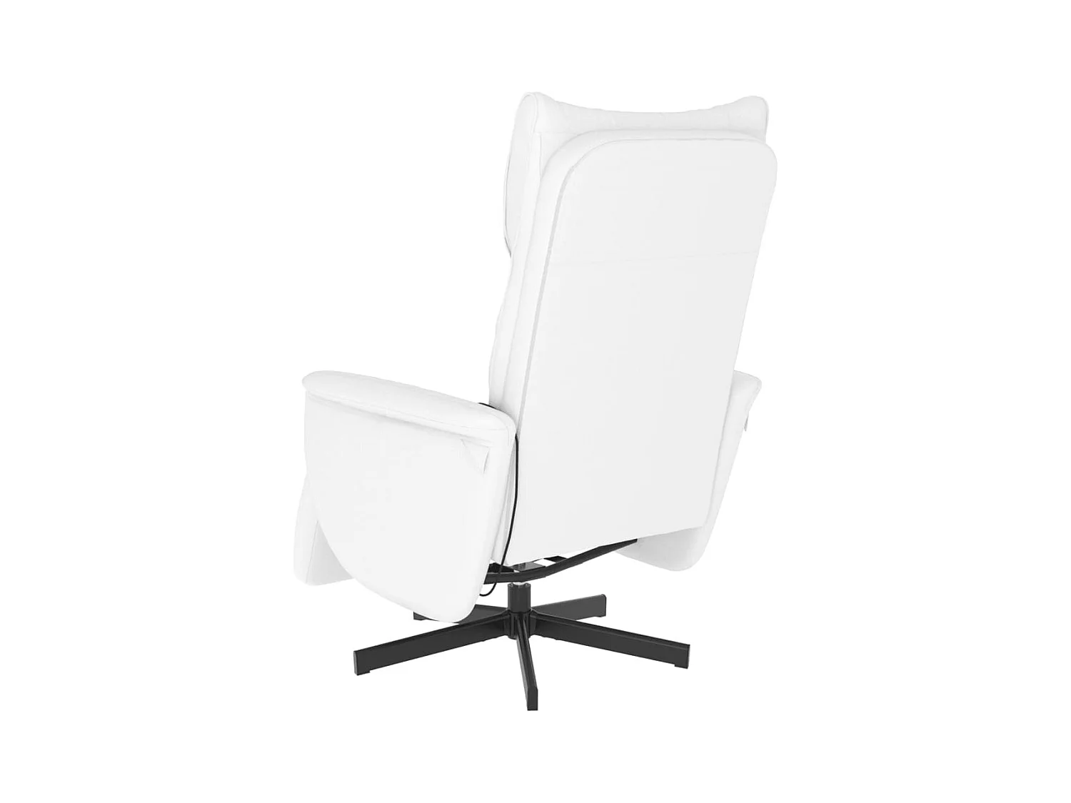 Sillón de relax | Sillón reclinable masaje con reposapiés cuero sintético blanco SHL2860