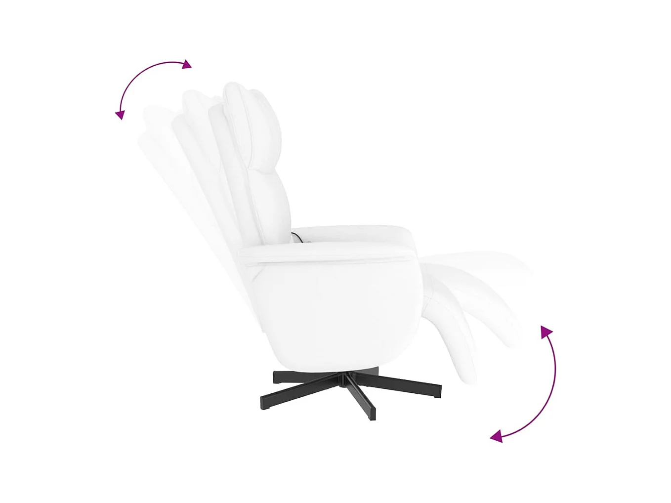 Sillón de relax | Sillón reclinable masaje con reposapiés cuero sintético blanco SHL2860