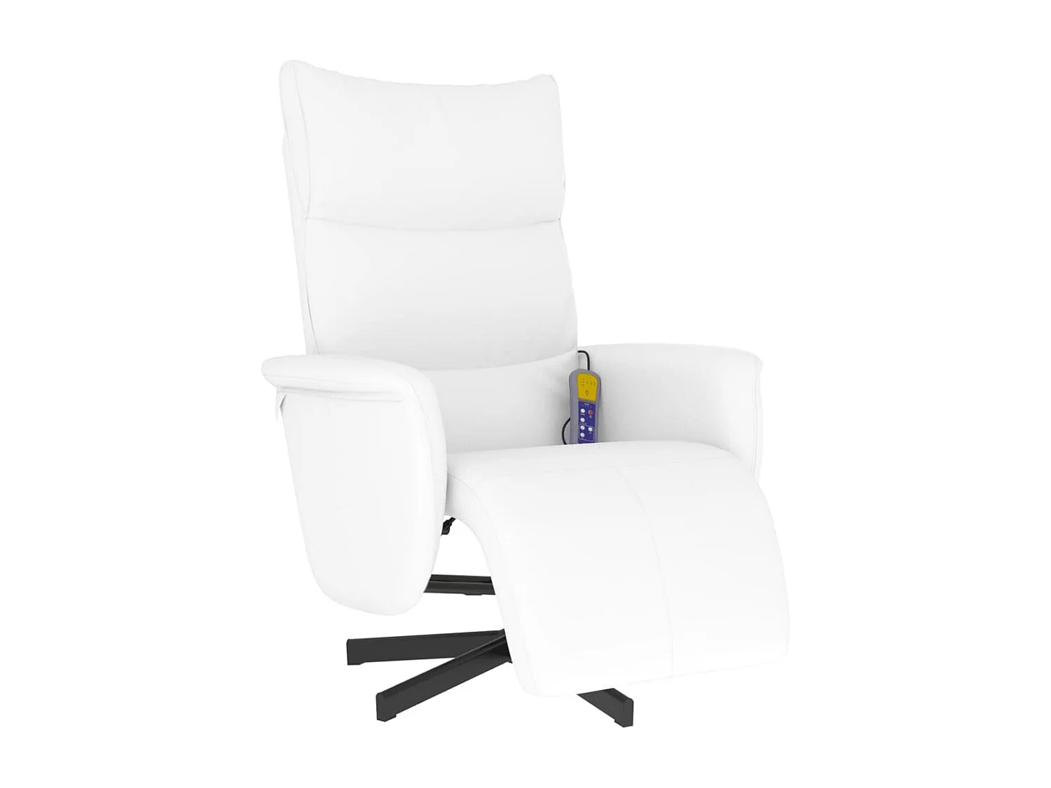 Massagesessel | Relaxsessel mit Fußteil Weiß Kunstleder SHL51382