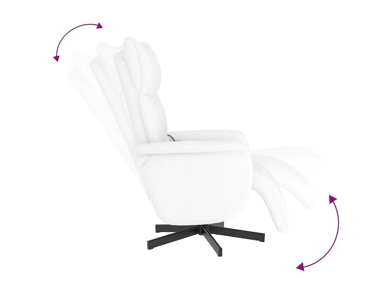 Massagesessel | Relaxsessel mit Fußteil Weiß Kunstleder SHL51382