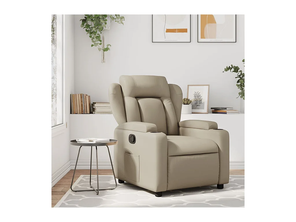 Sillón de relax | Sillón reclinable de cuero sintético color capuchino SHL4880