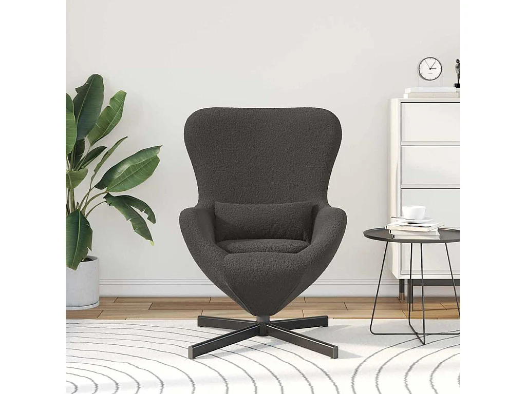 Poltrona Salotto | Sedia | Poltrona uovo Grigio scuro 63x73x90cm Tessuto SHL2924