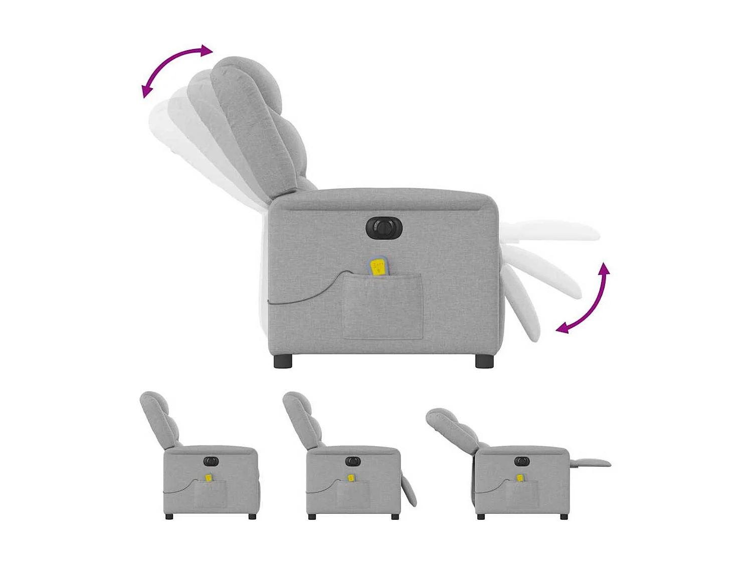 Massagesessel Elektrisch | Relaxsessel indoor Wolkengrau Stoff SHL94447