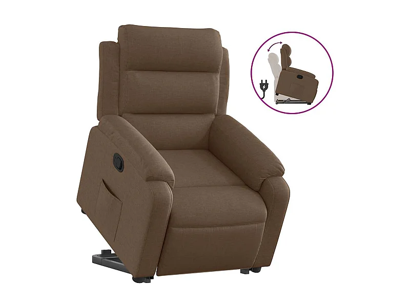 Fauteuil inclinable-Chaise de relax-Fauteuil salon Marron Tissu SHL4290