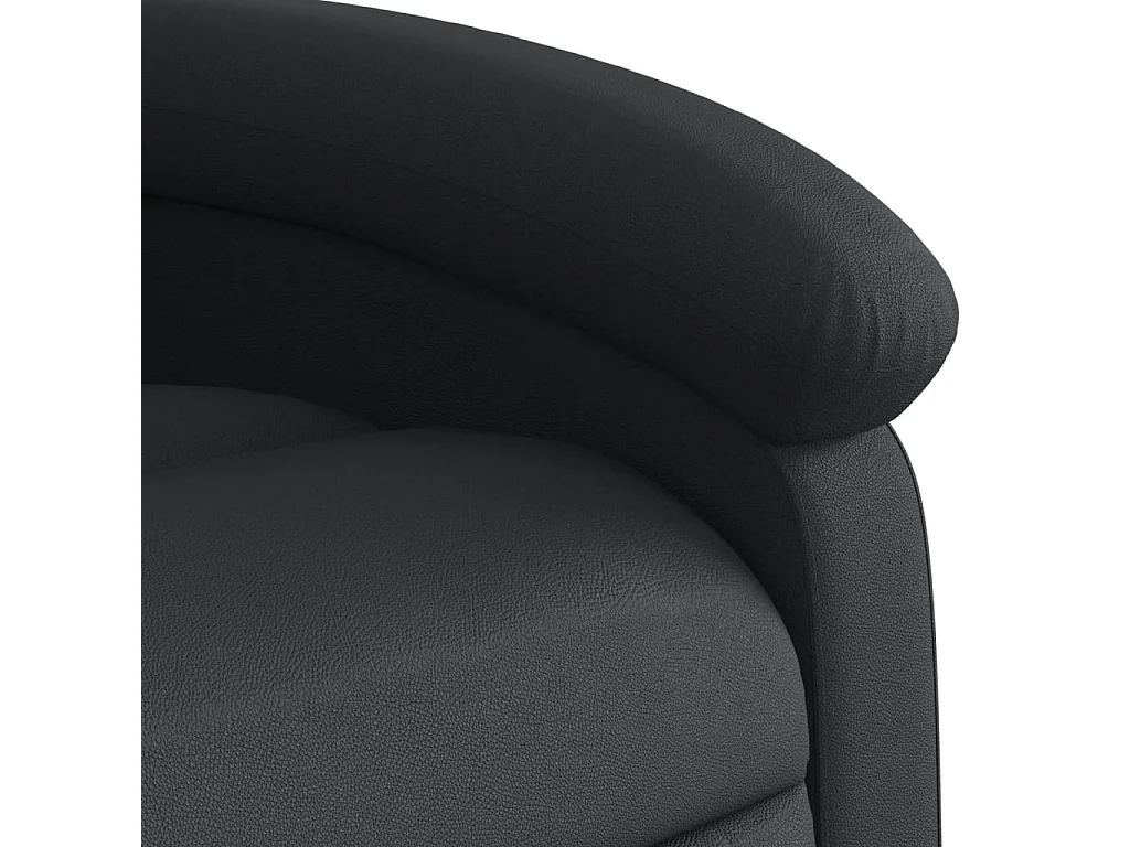 Fauteuil inclinable-Chaise de relax-Fauteuil salon noir cuir véritable SHL4179