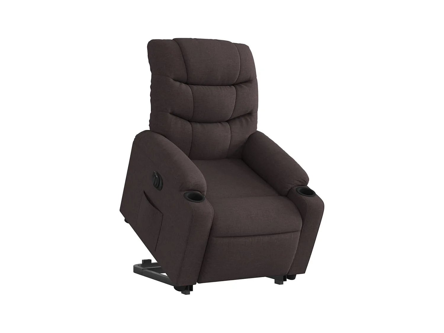 Silla de relax | Sillón eléctrico reclinable elevable de tela marrón oscuro SHL5144