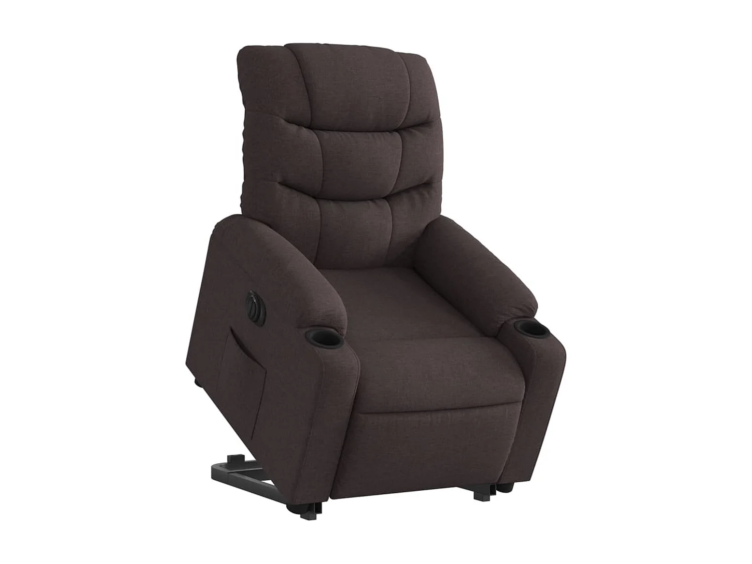Relaxsessel mit Aufstehhilfe Elektrisch | Lounge Sessel indoor Dunkelbraun Stoff SHL55051