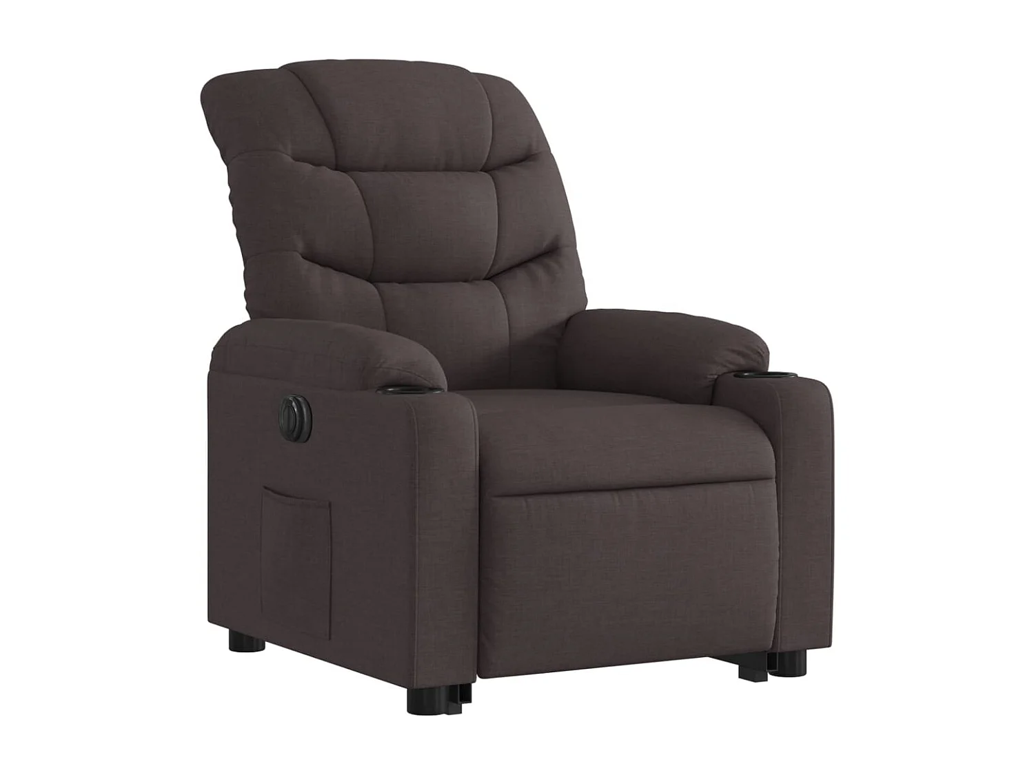 Relaxsessel mit Aufstehhilfe Elektrisch | Lounge Sessel indoor Dunkelbraun Stoff SHL55051