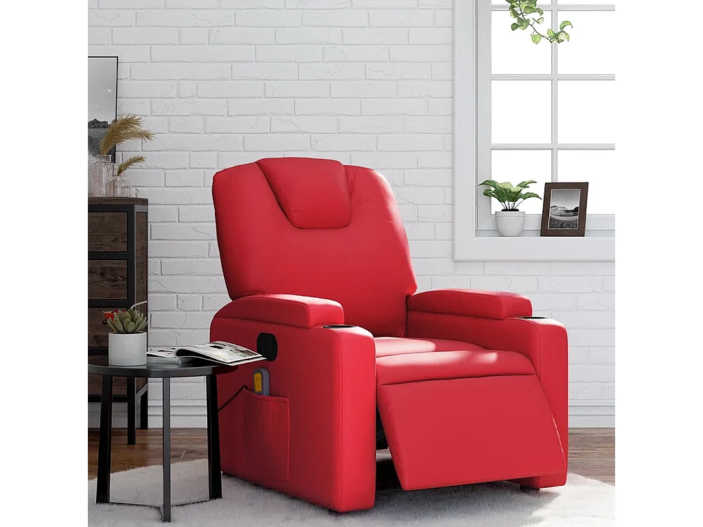 Poltrona Relax | Poltrona Massaggio Elettrica Reclinabile Rosso Similpelle SHL5429