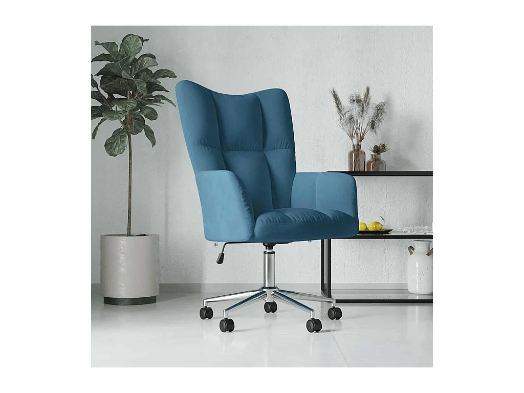 Chaise de relaxation-Fauteuil de bureau Bleu Velours SHL5111