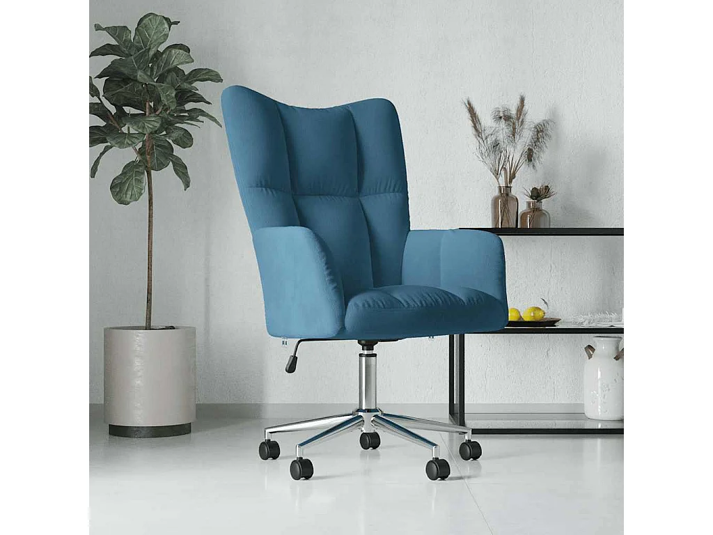 Relaxsessel | Lounge Sessel Blau Samt SHL30281