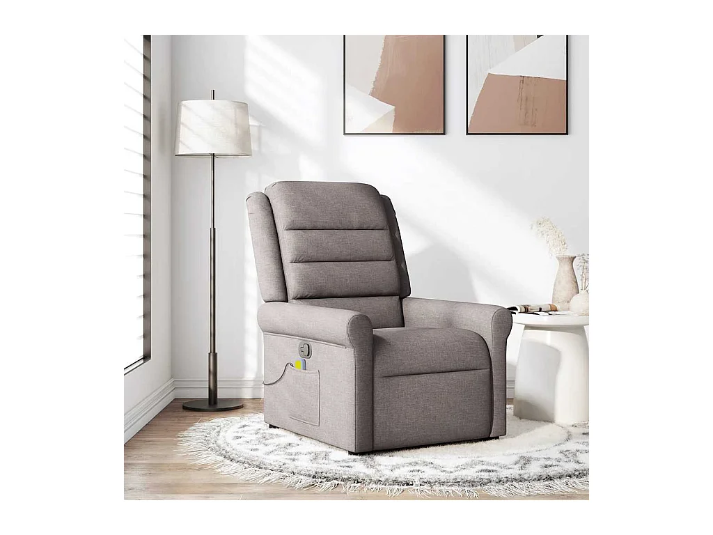 Sillón de salón | Silla | Sillón de masaje reclinable de tela gris taupé SHL7206