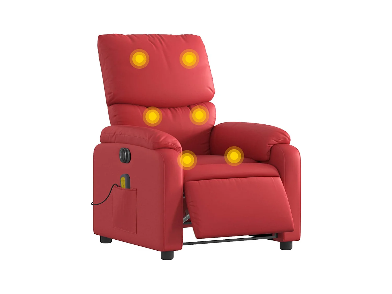 Sillón de salón | Silla | Sillón de masaje reclinable eléctrico de cuero artificial rojo SHL7546