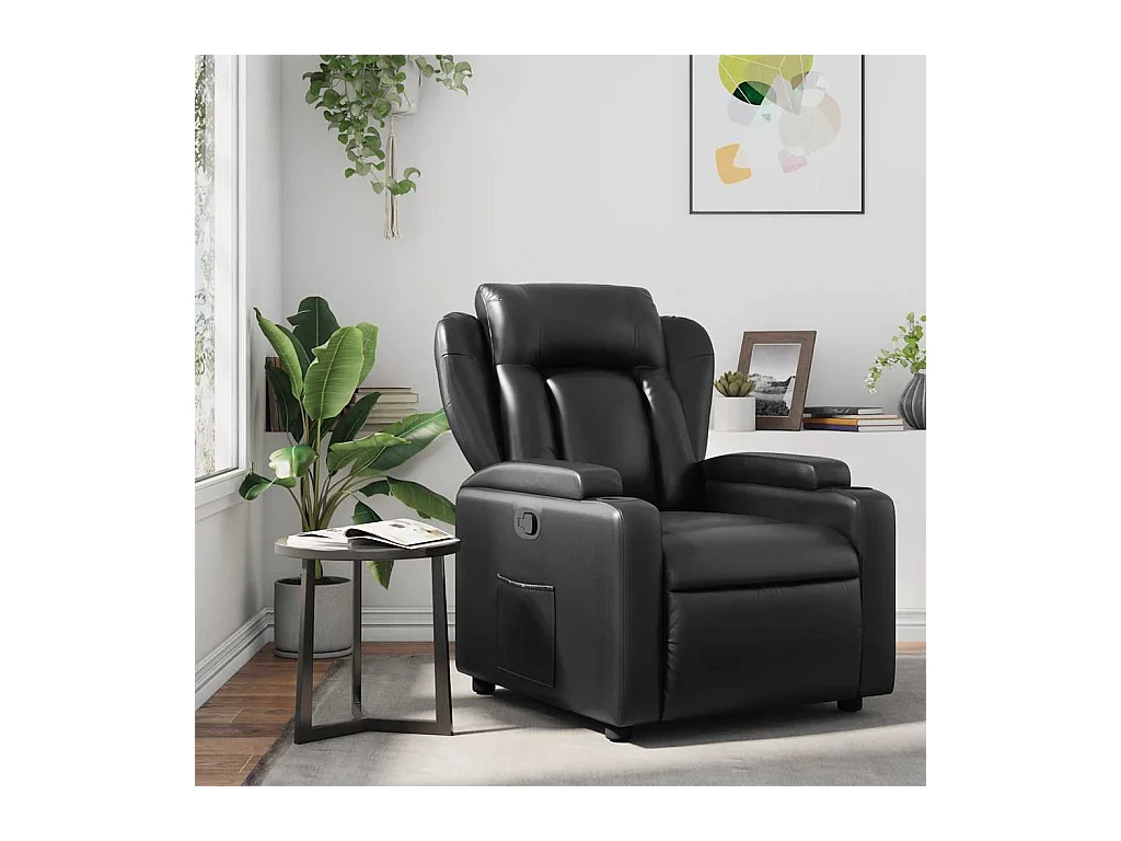 Sillón de relax | Sillón reclinable de piel sintética negra SHL6782