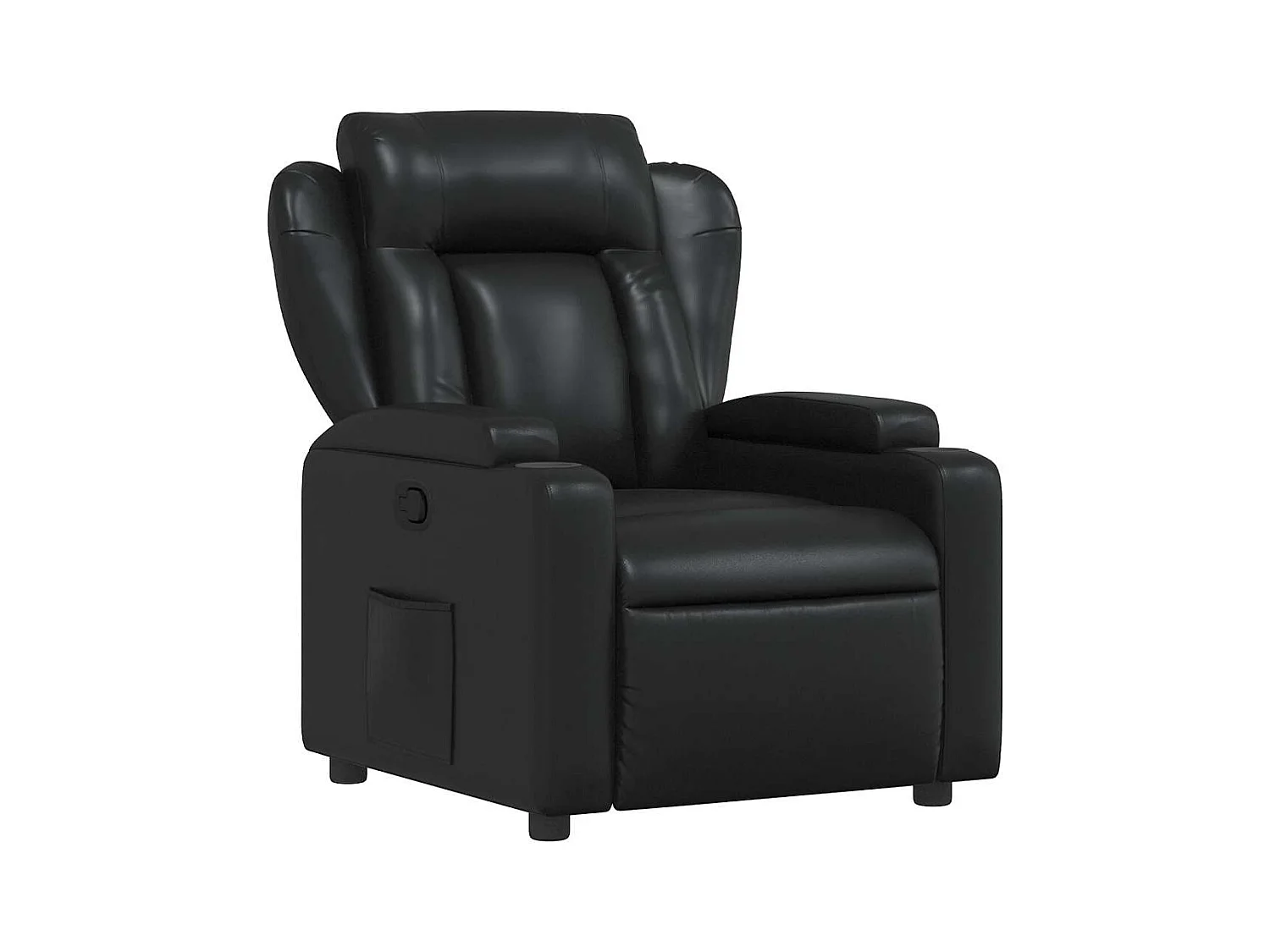 Fauteuil inclinable-Fauteuil salon Noir Similicuir SHL2366