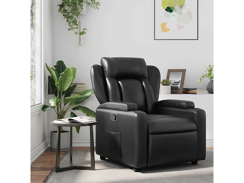 Relaxsessel | Lounge Sessel für Wohnzimmer Schwarz Kunstleder SHL96971