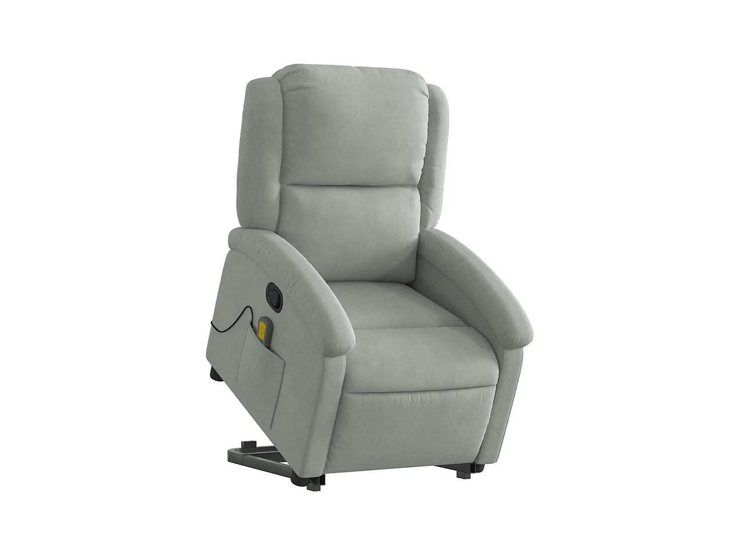 Sillón de relax | Sillón reclinable de masaje elevable terciopelo gris claro SHL6995