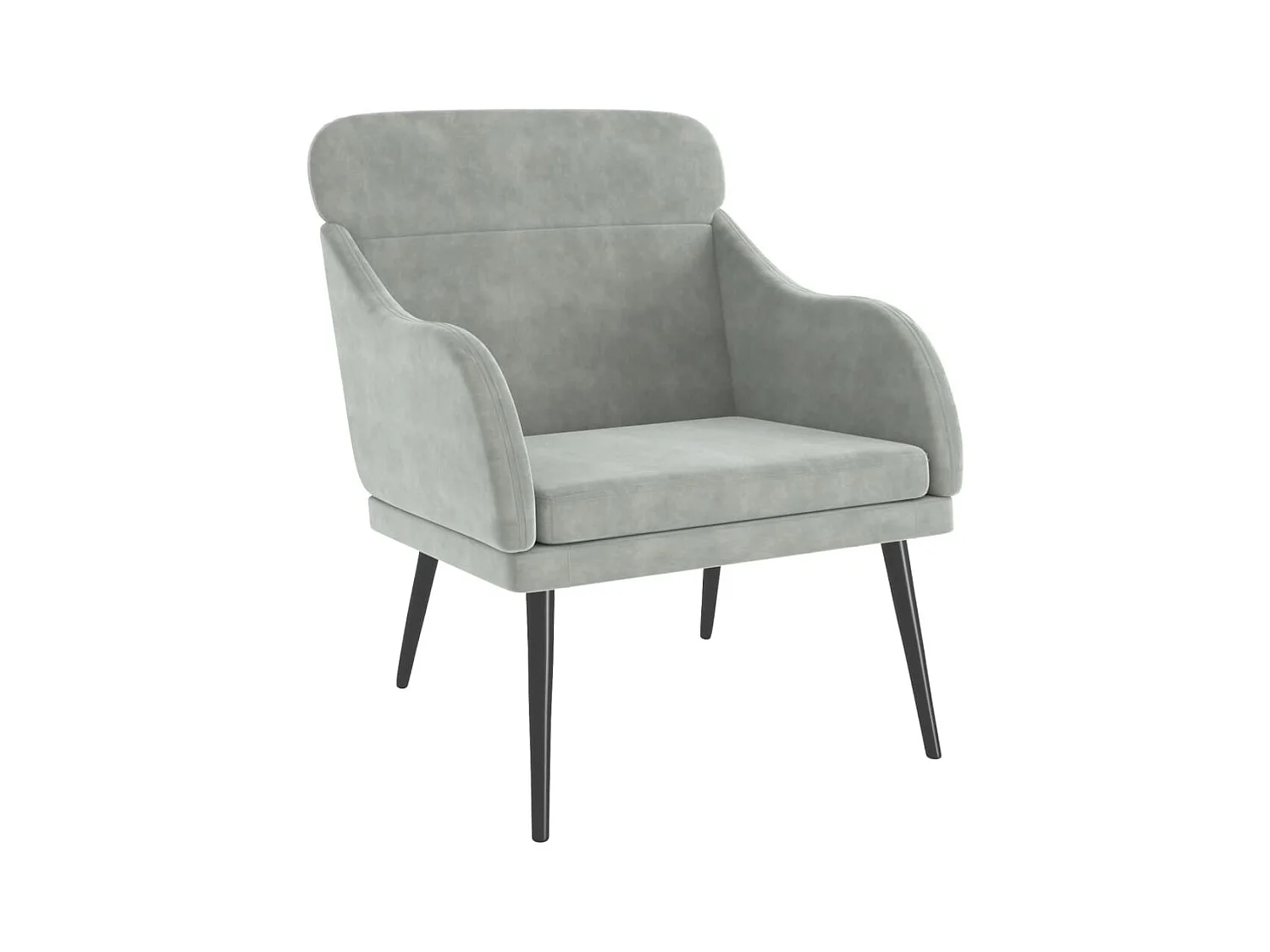 Fauteuil de salon-Fauteuil relax Gris clair 63x76x80 cm Velours SHL3315