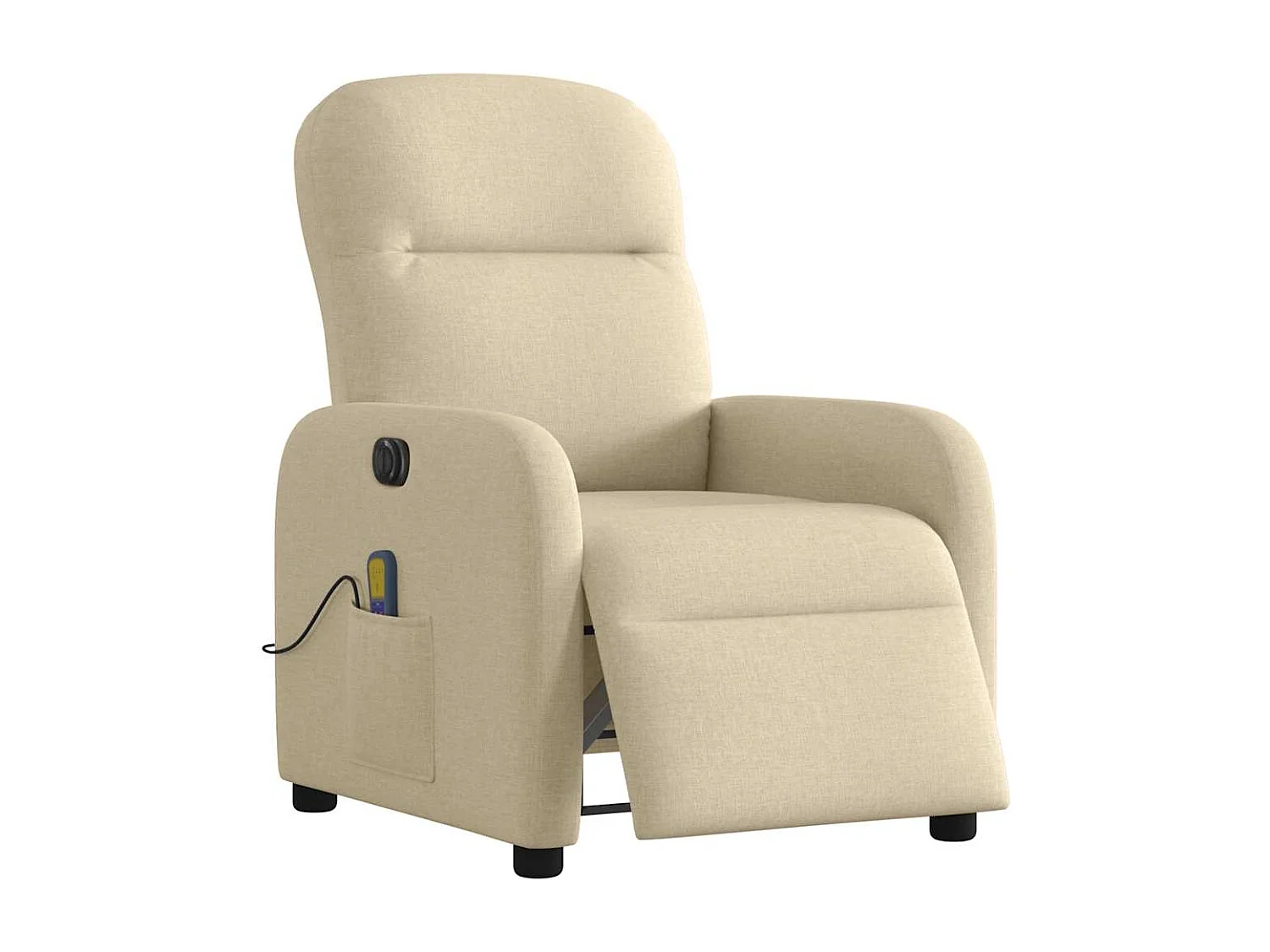 Fauteuil inclinable électrique-Chaise de relax-Fauteuil de Massage crème tissu SHL3389
