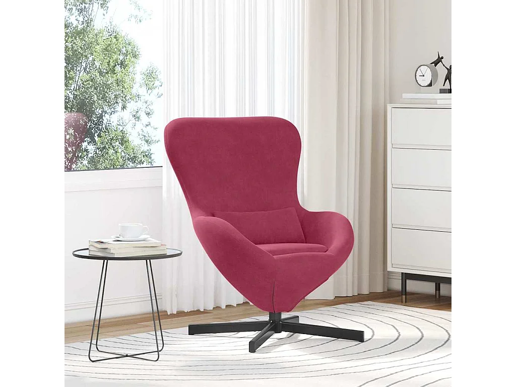Eivormige stoel Wijnrood 63 x 73 x 90 cm Fluweel