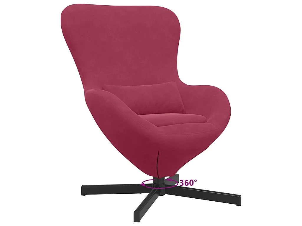 Eivormige stoel Wijnrood 63 x 73 x 90 cm Fluweel