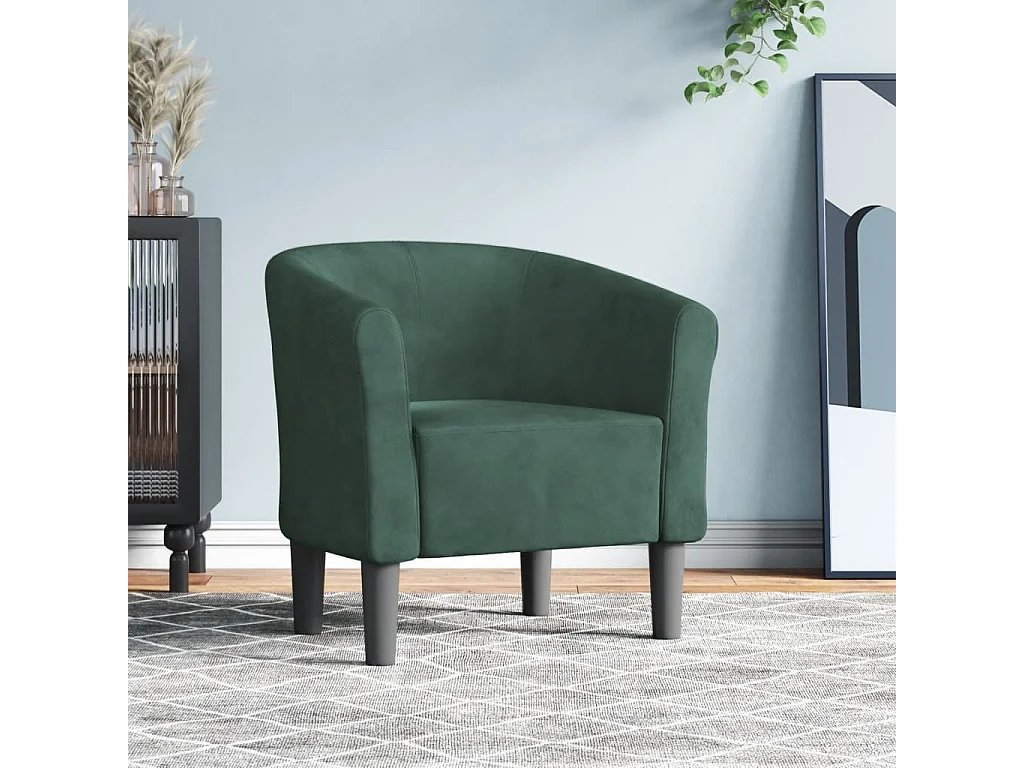 Relaxsessel | Clubsessel Dunkelgrün Samt SHL12774