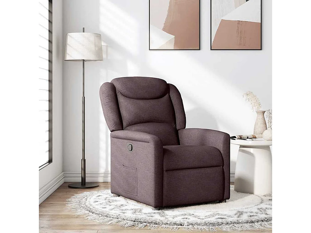 Fauteuil inclinable-Chaise de relax-Fauteuil TV Marron foncé Tissu SHL1731
