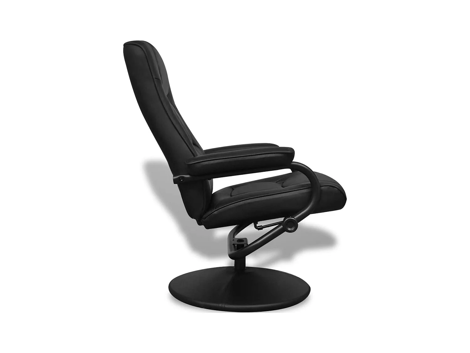 Sillón de TV con reposapiés cuero sintético sintético negro SHL3132