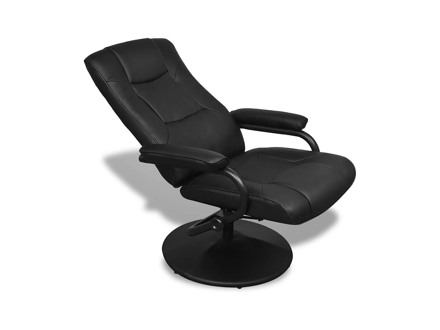 Sillón de TV con reposapiés cuero sintético sintético negro SHL3132