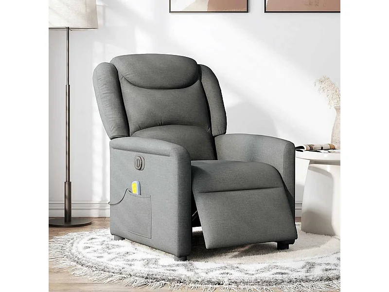 Fauteuil inclinable électrique-Chaise de relax-Fauteuil de Massage gris foncé tissu SHL3875