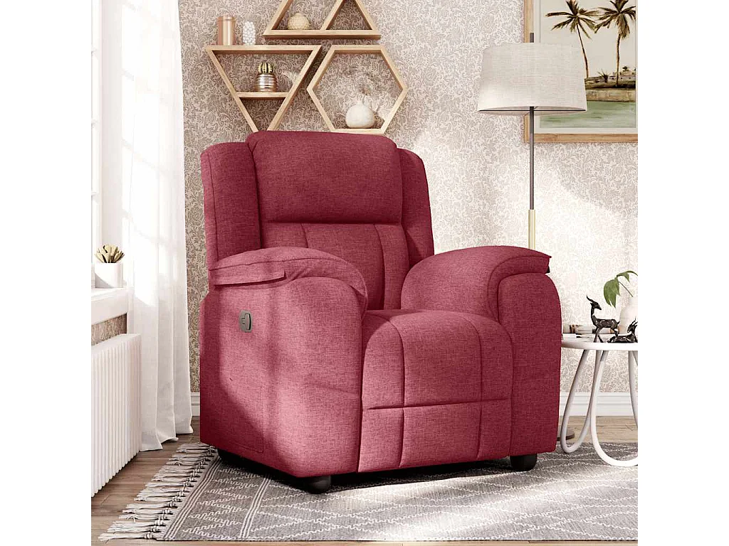 Relaxsessel | Lounge Sessel für Wohnzimmer Weinrot Stoff SHL77266