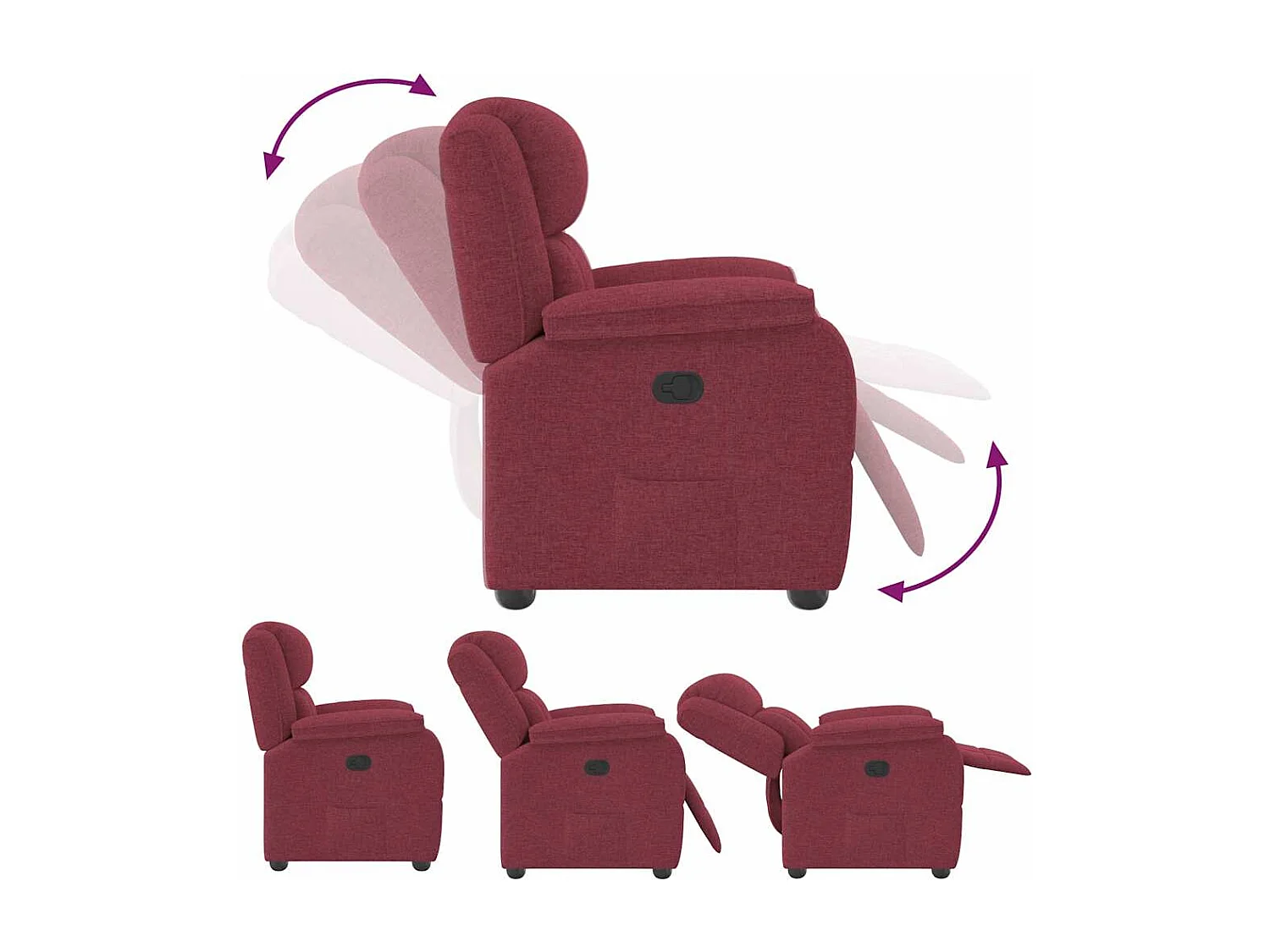 Relaxsessel | Lounge Sessel für Wohnzimmer Weinrot Stoff SHL77266