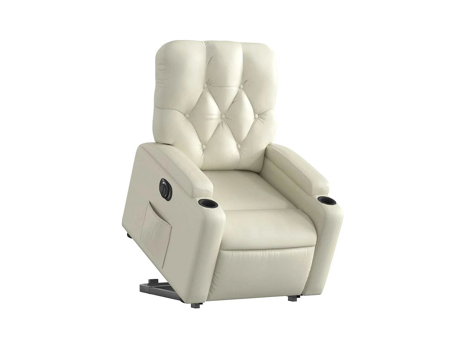Sillón de relax | Sillón reclinable elevable eléctrico de cuero sintético crema SHL5828