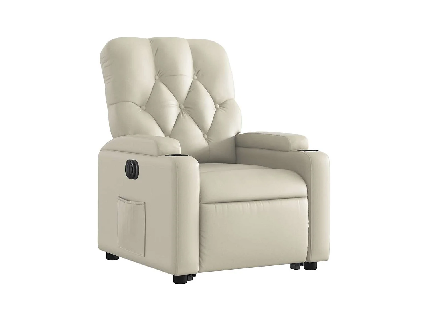 Sillón de relax | Sillón reclinable elevable eléctrico de cuero sintético crema SHL5828