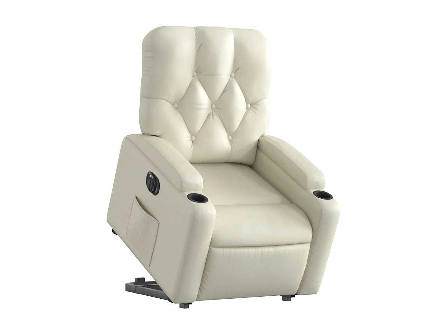 Relaxsessel mit Aufstehhilfe Elektrisch | Lounge Sessel indoor Creme Kunstleder SHL98825