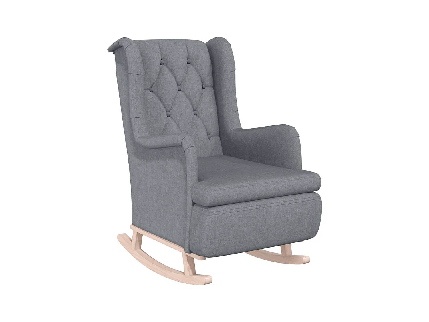 Fauteuil Salon-Chaise de relax avec pieds à bascule et tabouret Gris clair Tissu SHL4090