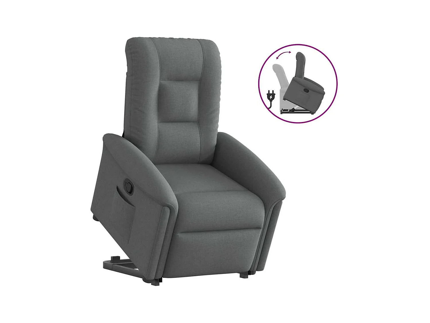 Fauteuil inclinable-Chaise de relax-Fauteuil TV Gris foncé Tissu SHL1432