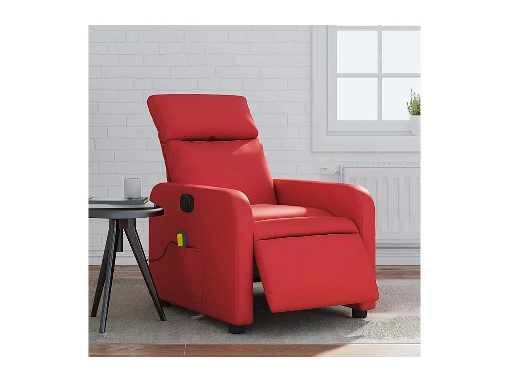 Sillón de salón | Silla | Sillón de masaje reclinable eléctrico de cuero artificial rojo SHL2286
