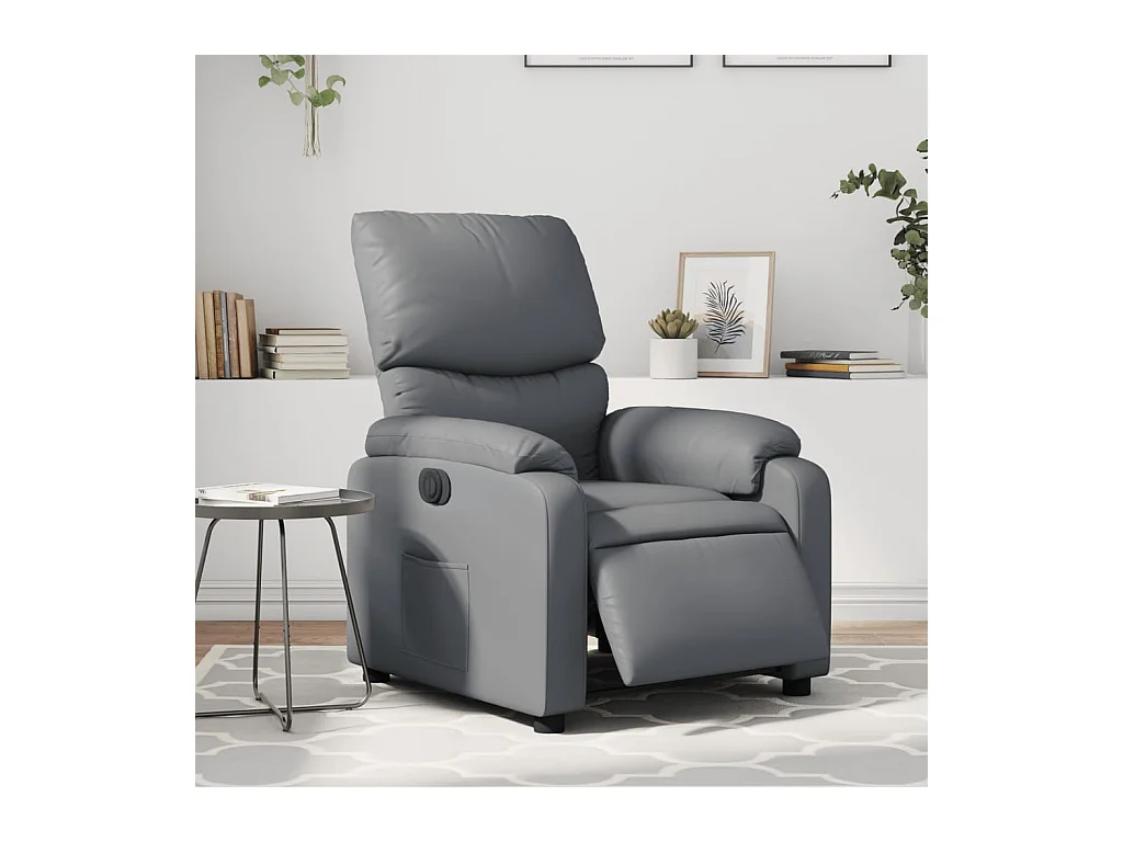 Sillón de relax | Silla | Sillón reclinable eléctrico de cuero sintético gris SHL2884