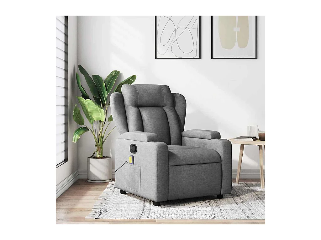 Fauteuil inclinable-Chaise de relax-Fauteuil de Massage gris foncé tissu SHL1439