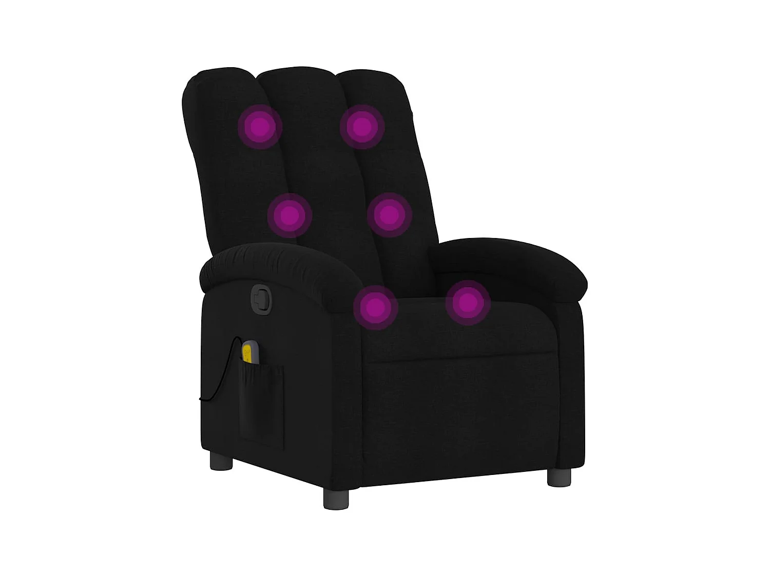 Fauteuil inclinable-Chaise de relax-Fauteuil de Massage Noir Tissu SHL2634
