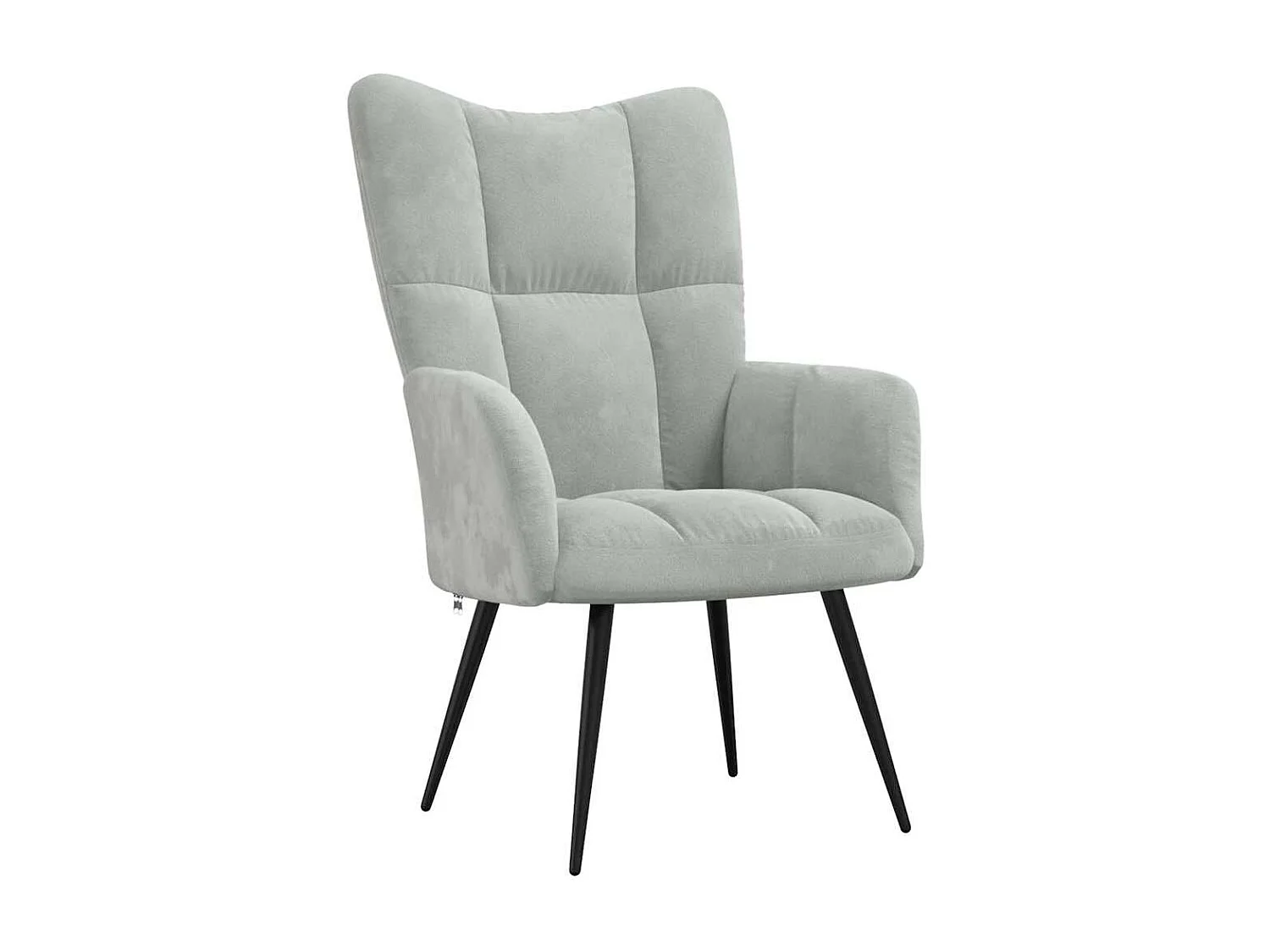Relaxsessel mit Hocker | Lounge Sessel Hellgrau Samt SHL83830