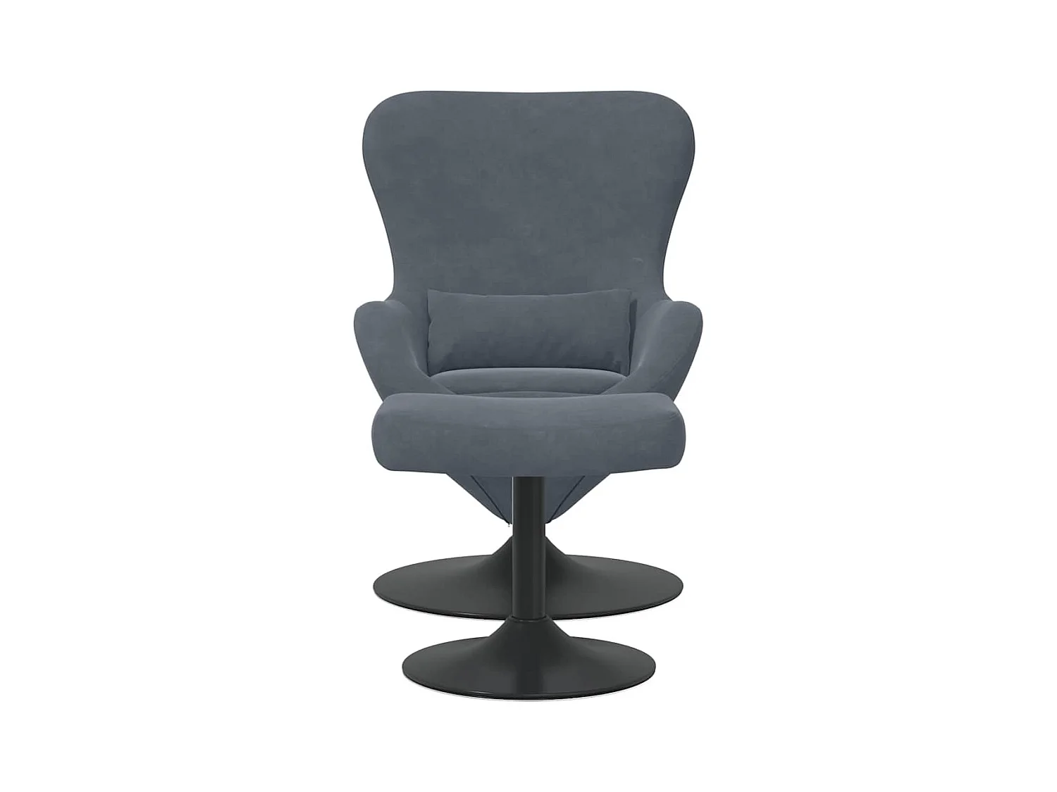 Silla de relax | Sillón Huevo con Puff Gris oscuro 63x73x90 cm Terciopelo SHL8132