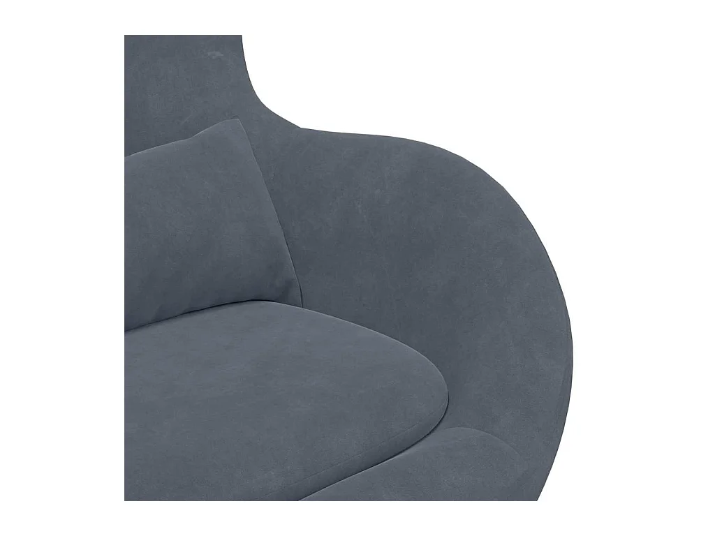 Silla de relax | Sillón Huevo con Puff Gris oscuro 63x73x90 cm Terciopelo SHL8132