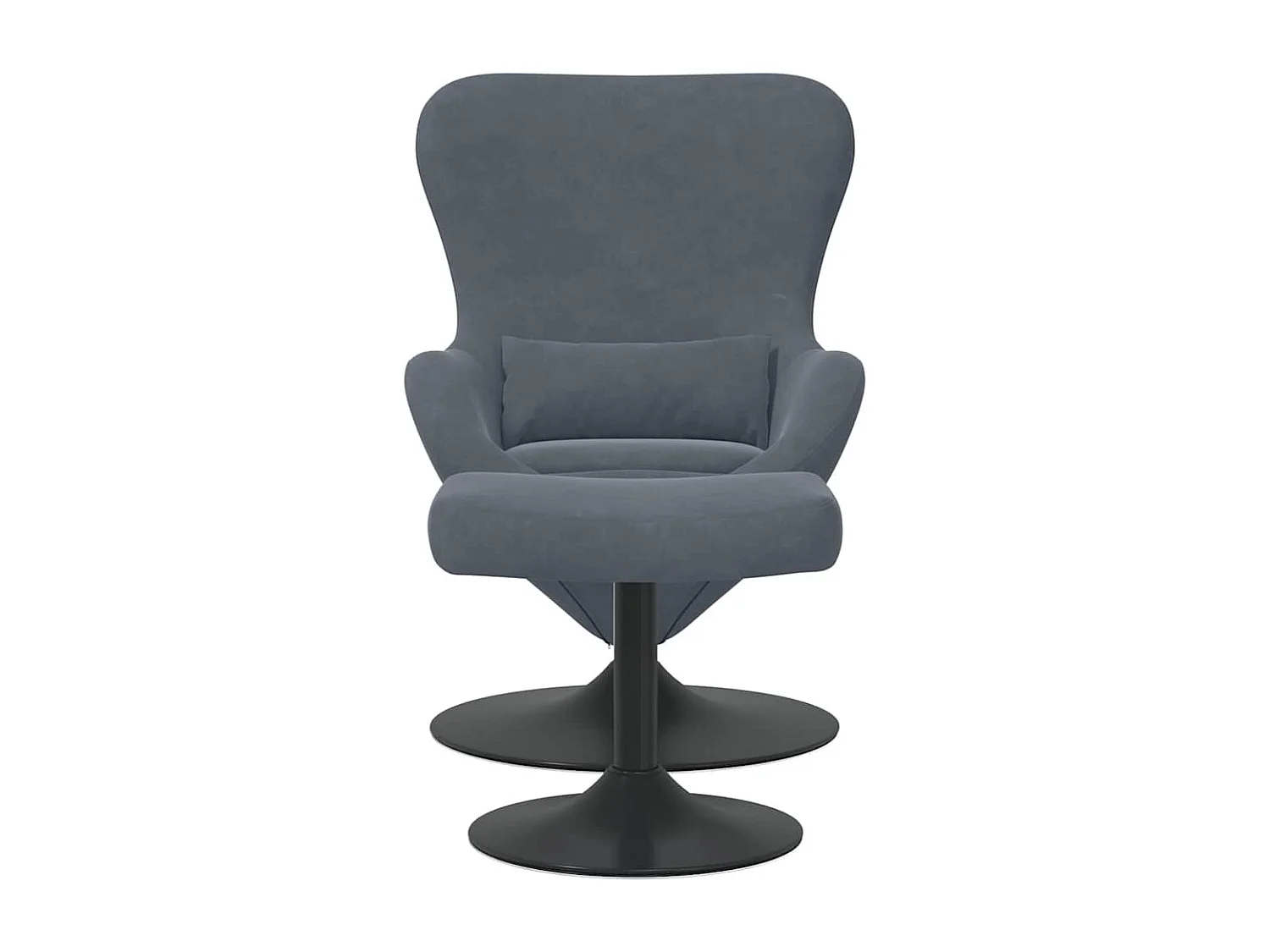 Fauteuil de Salon-Chaise-Fauteuil œuf avec repose-pieds Gris foncé 63x73x90 cm Velours SHL3825