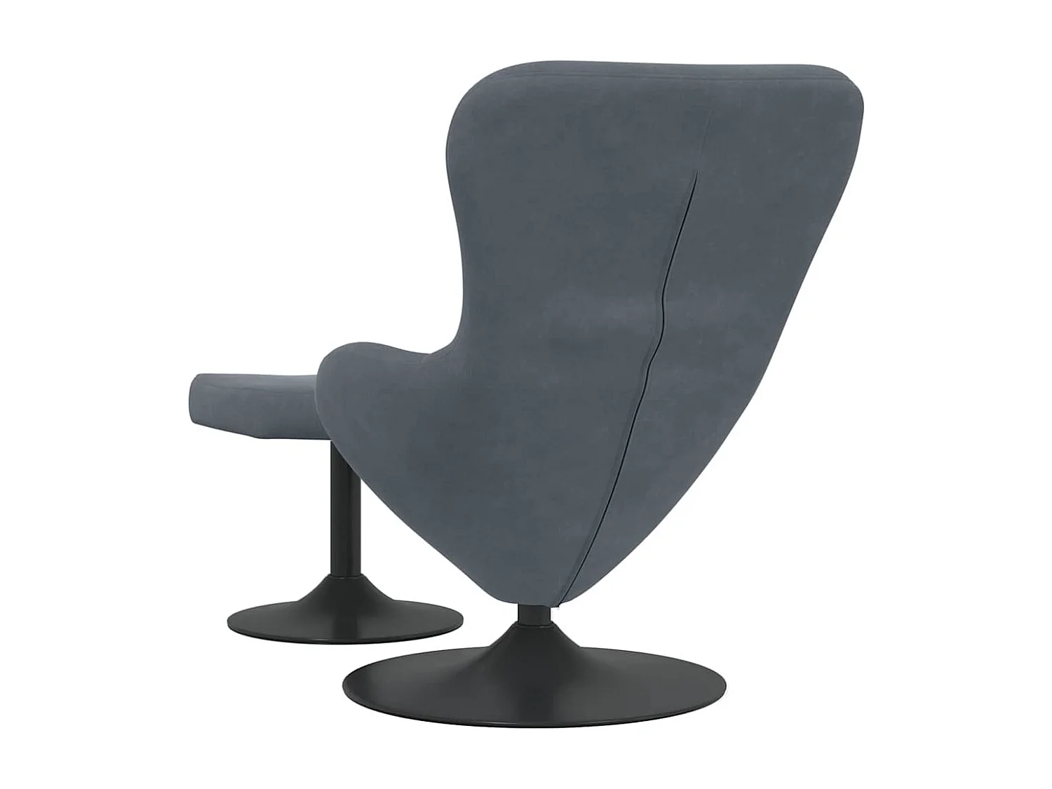 Fauteuil de Salon-Chaise-Fauteuil œuf avec repose-pieds Gris foncé 63x73x90 cm Velours SHL3825