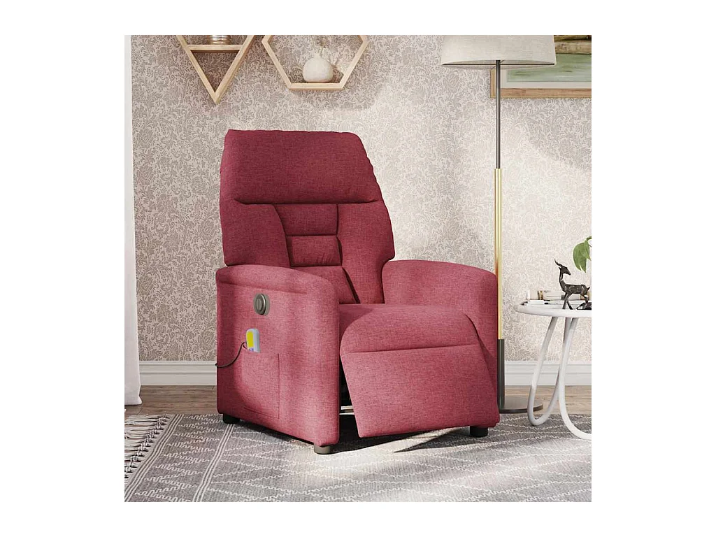 Sillón de salón | Silla | Sillón de masaje reclinable eléctrico tela rojo tinto SHL7418