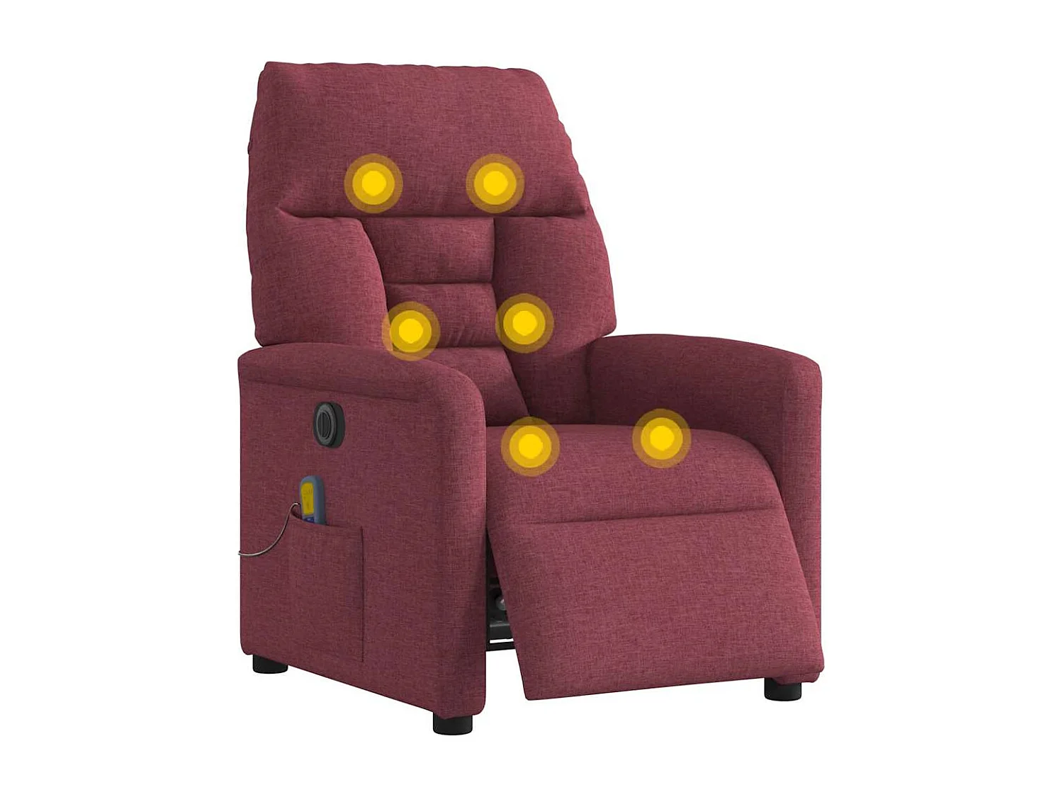 Fauteuil inclinable électrique-Fauteuil de massage de Salon Rouge bordeaux Tissu SHL3161