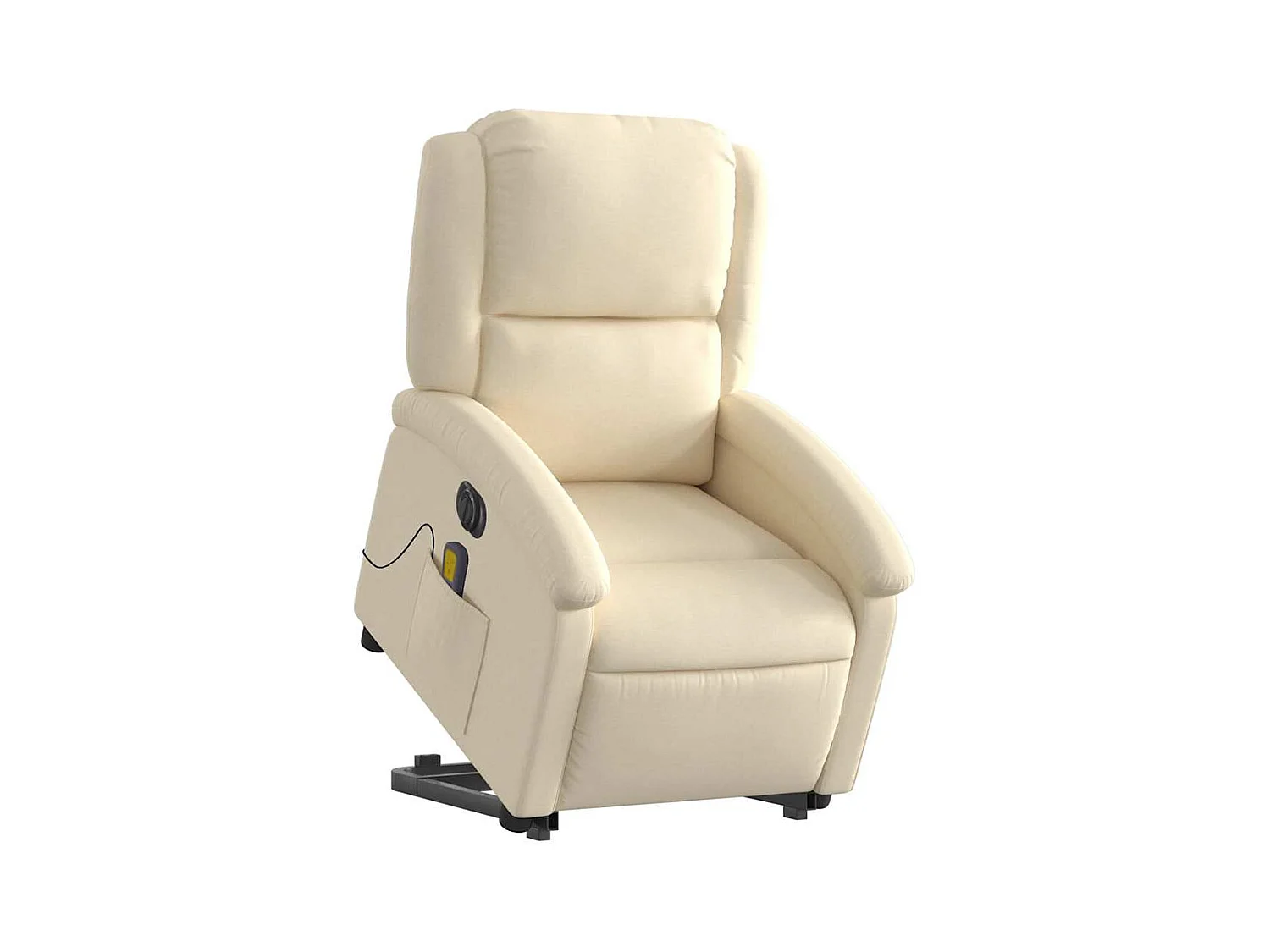 Fauteuil inclinable électrique-Chaise-Fauteuil de Massage Crème Tissu SHL4174