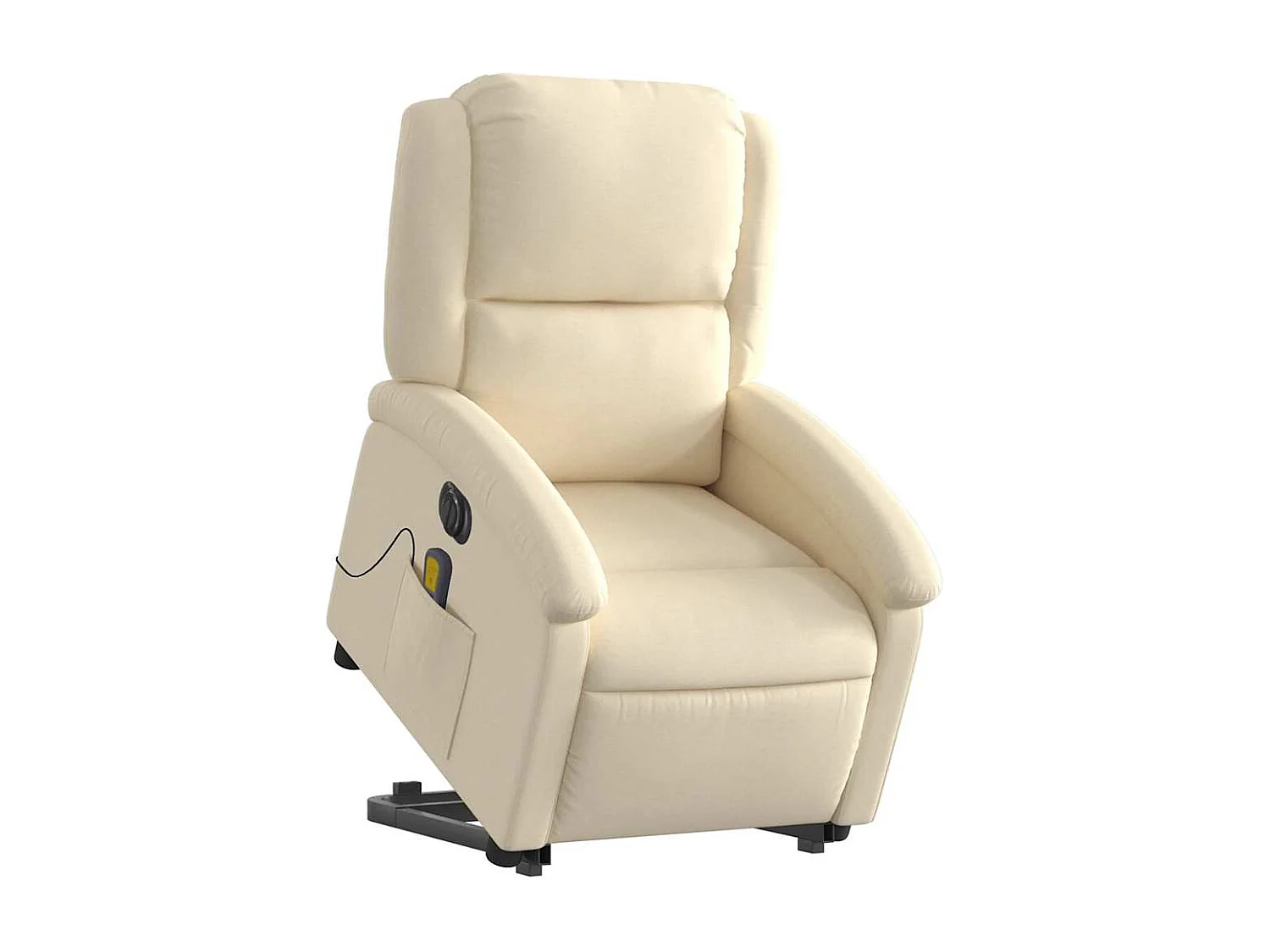 Fauteuil inclinable électrique-Chaise-Fauteuil de Massage Crème Tissu SHL4174